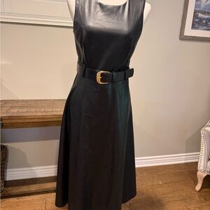 Calvin Klein Black Midi Dress with Belt